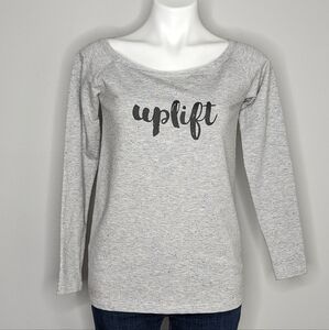Zyia Active grey Uplift wide neck lightweight sweatshirt XS